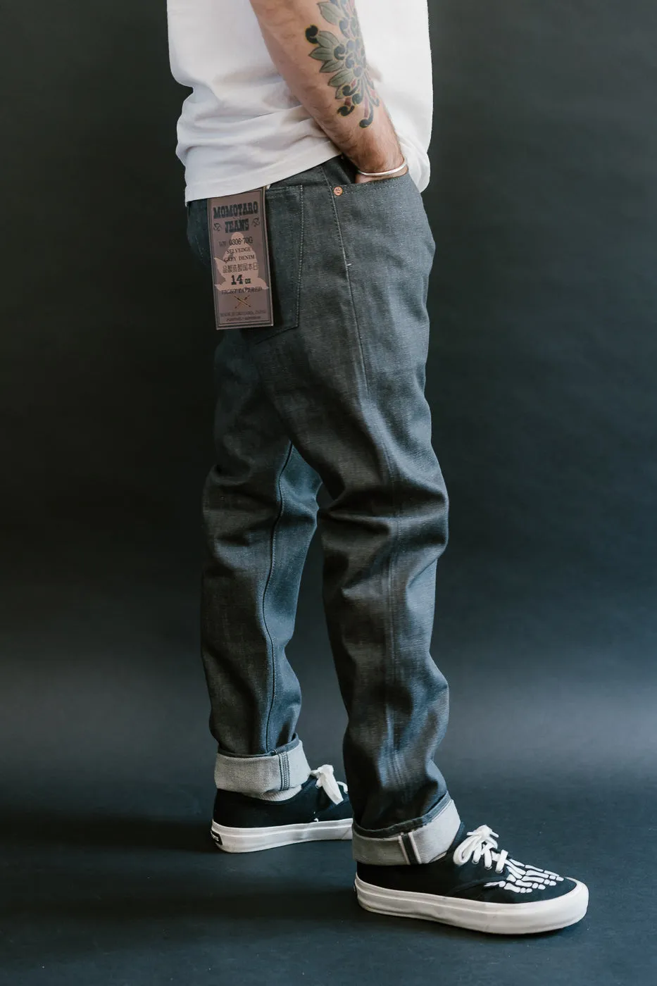 0306-70G - 14oz - Grey Selvedge Denim - Tight Tapered