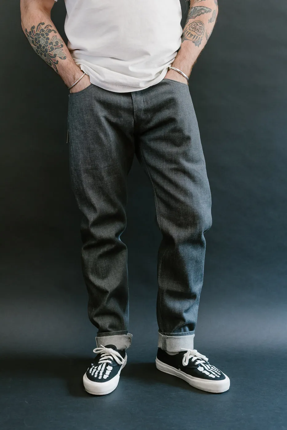 0306-70G - 14oz - Grey Selvedge Denim - Tight Tapered