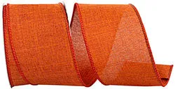 2.5" Rust Linen Wired Edge- 10 Yards