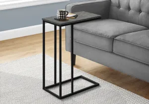 Accent Table - 25"H / Grey Stone-Look / Black Metal