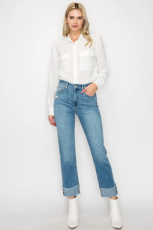 Alexandra High Rise Straight Jeans