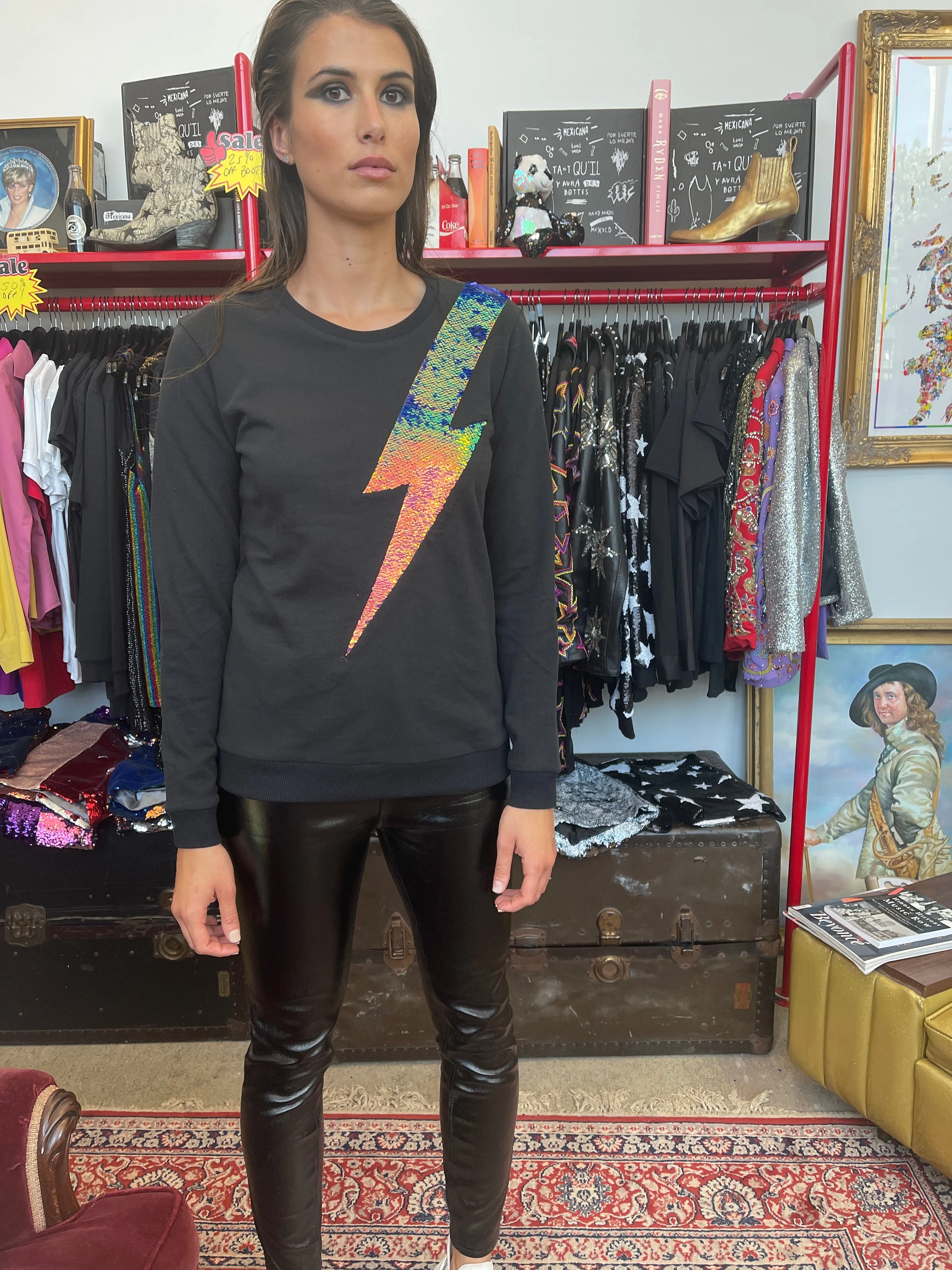 Any Old Iron Women's Oil Slick Lightning Sweatshirt