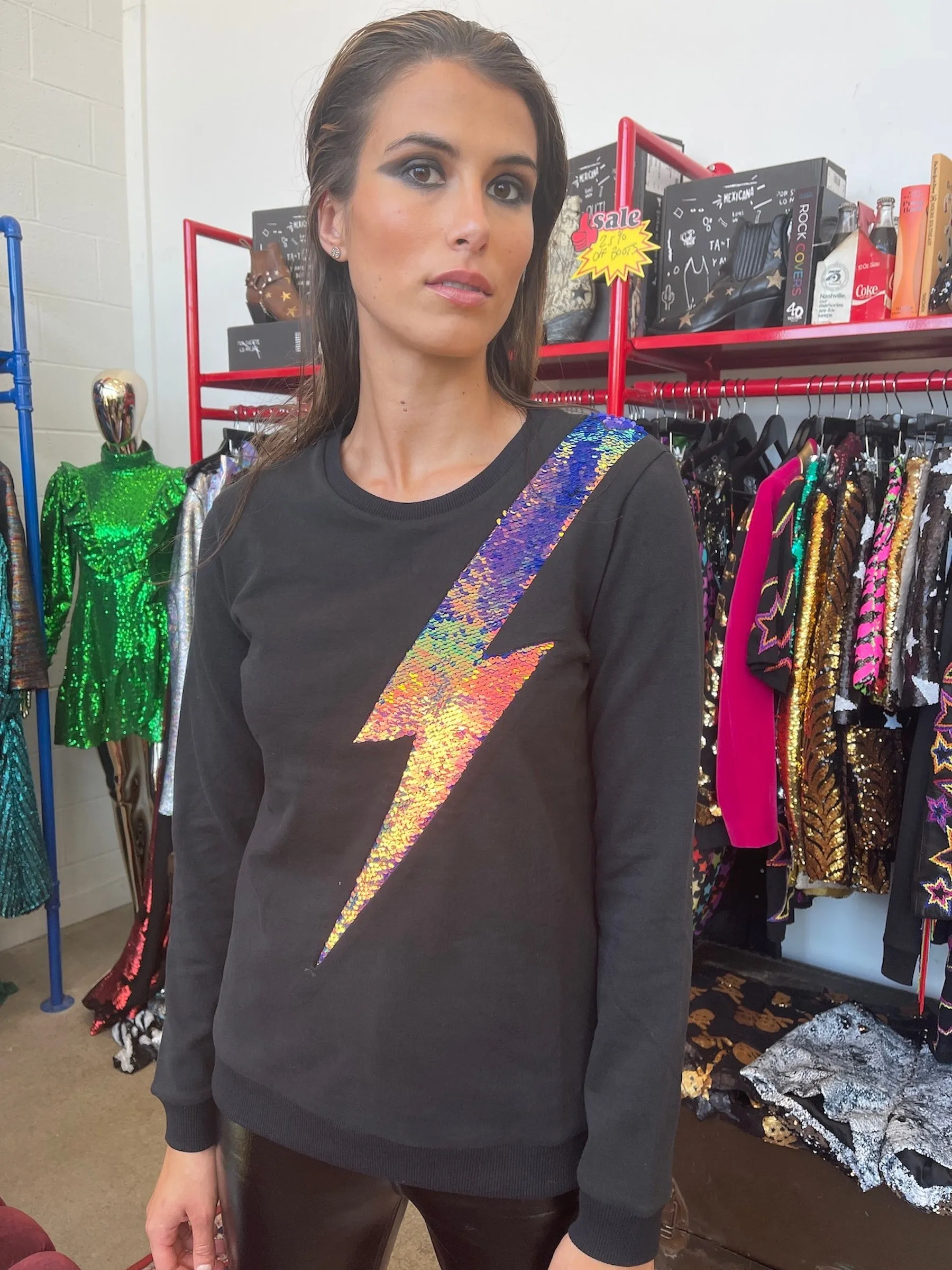 Any Old Iron Women's Oil Slick Lightning Sweatshirt