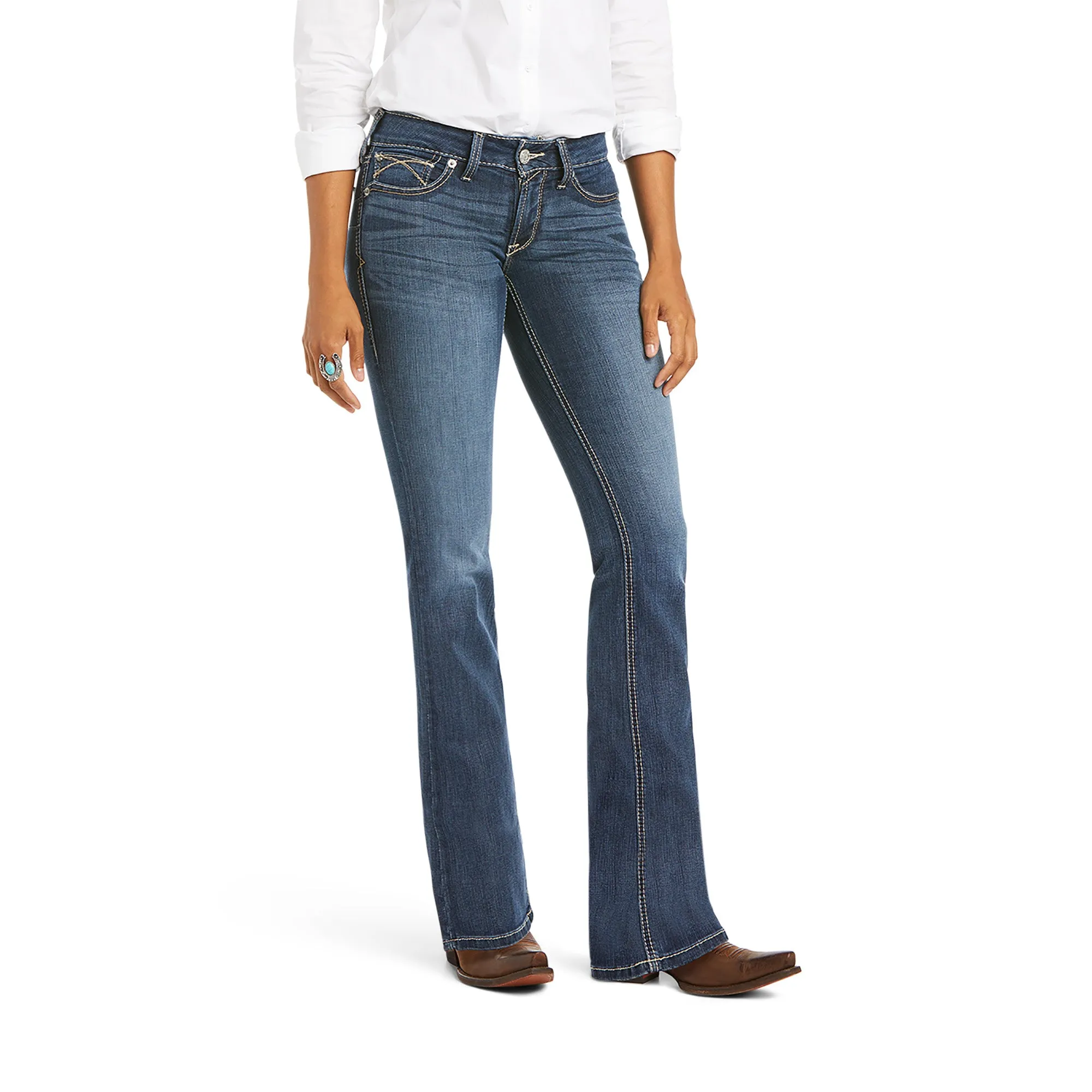 ARIAT WOMEN'S R.E.A.L. MIDRISE STRETCH TULIP BOOTCUT JEAN - 10023500