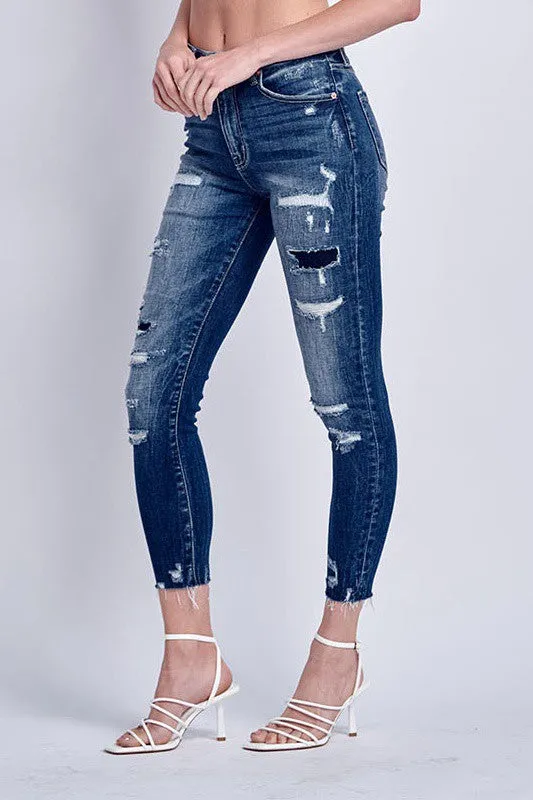 Arya High Rise Perfect Ankle Skinny With Repair Patch