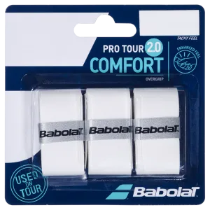 Babolat Pro Tour 2.0 Comfort Overgrips 3 Pack - White