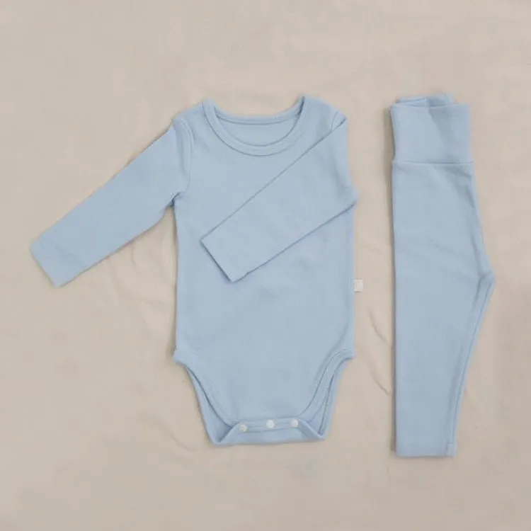 Baby Long Sleeve Onesie and Matching Pants Set (9 Colors)