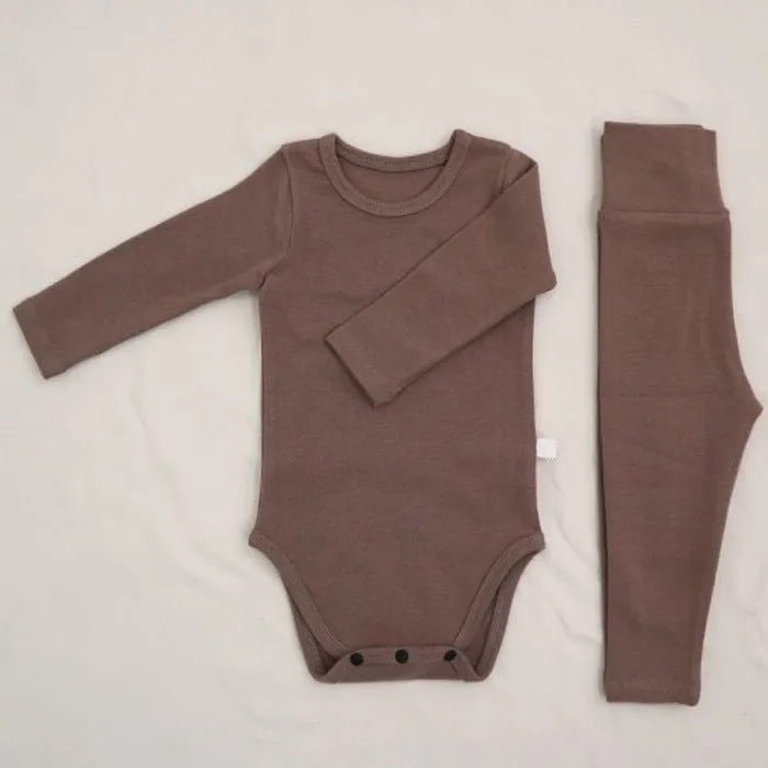 Baby Long Sleeve Onesie and Matching Pants Set (9 Colors)