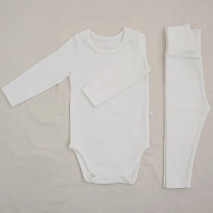 Baby Long Sleeve Onesie and Matching Pants Set (9 Colors)