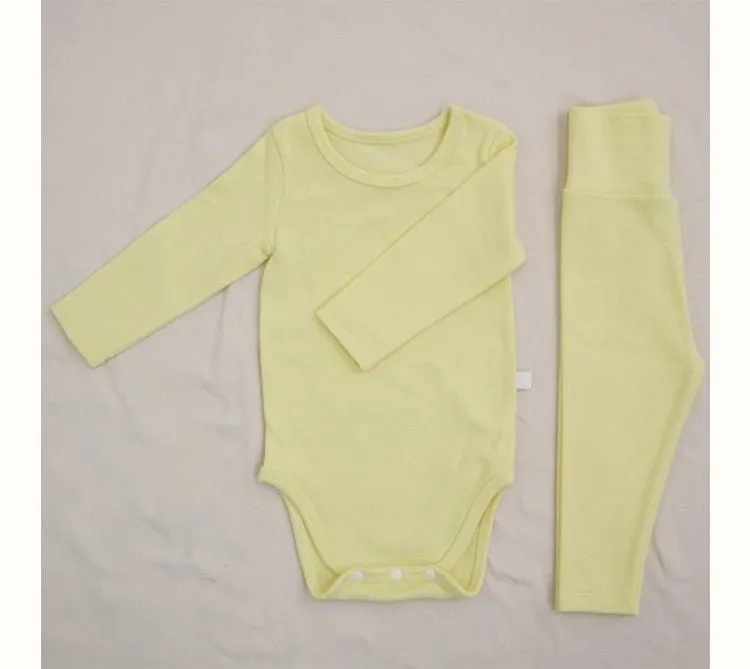 Baby Long Sleeve Onesie and Matching Pants Set (9 Colors)