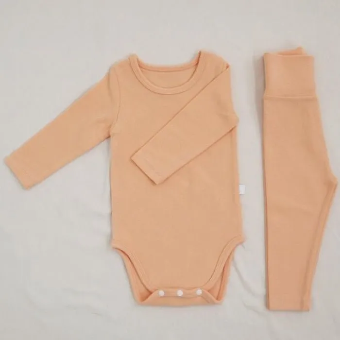 Baby Long Sleeve Onesie and Matching Pants Set (9 Colors)