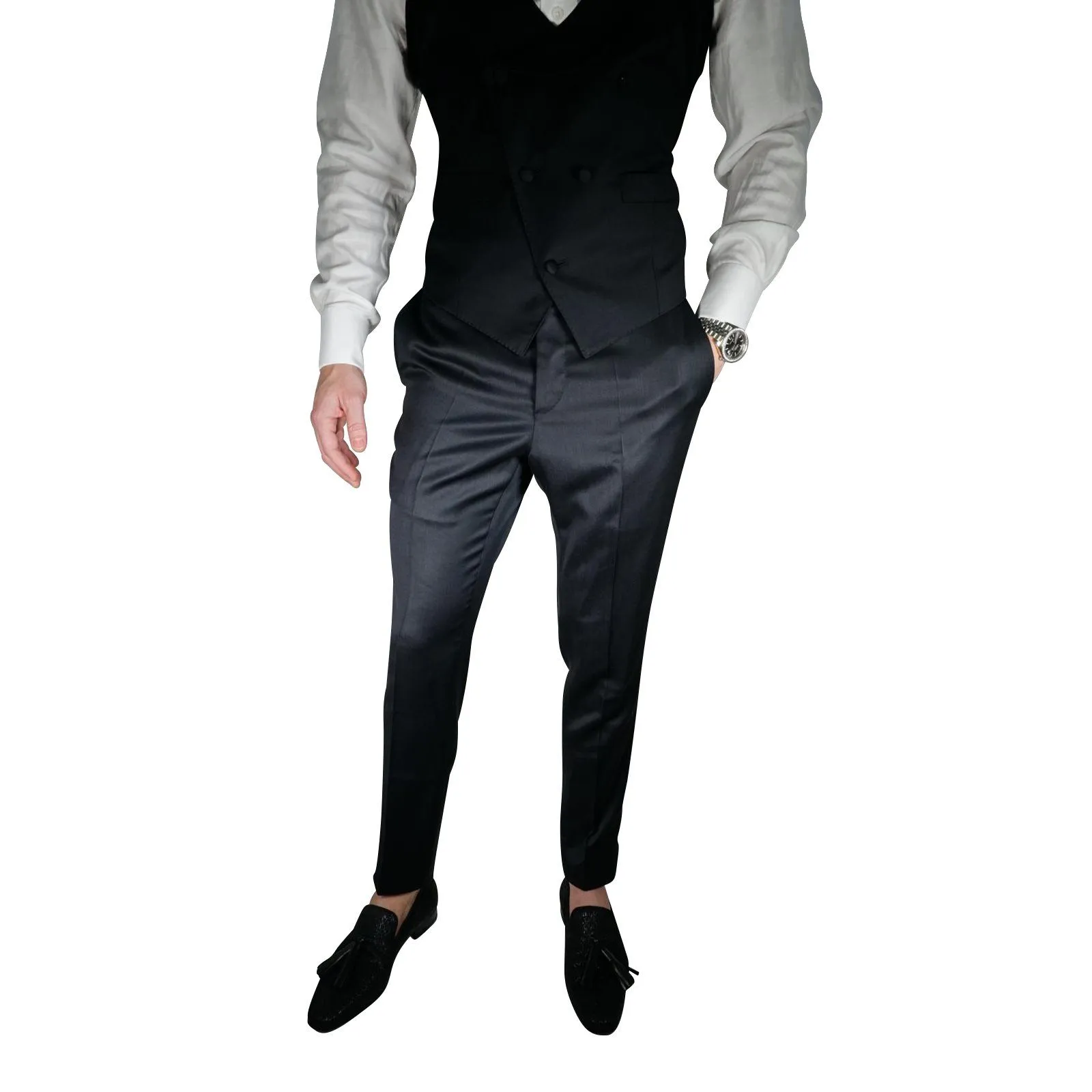 Black Tuxedo Style Trousers