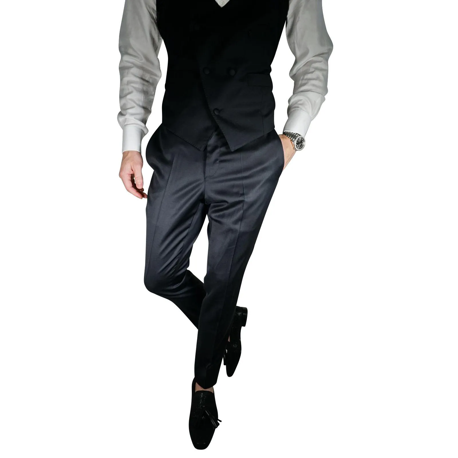 Black Tuxedo Style Trousers