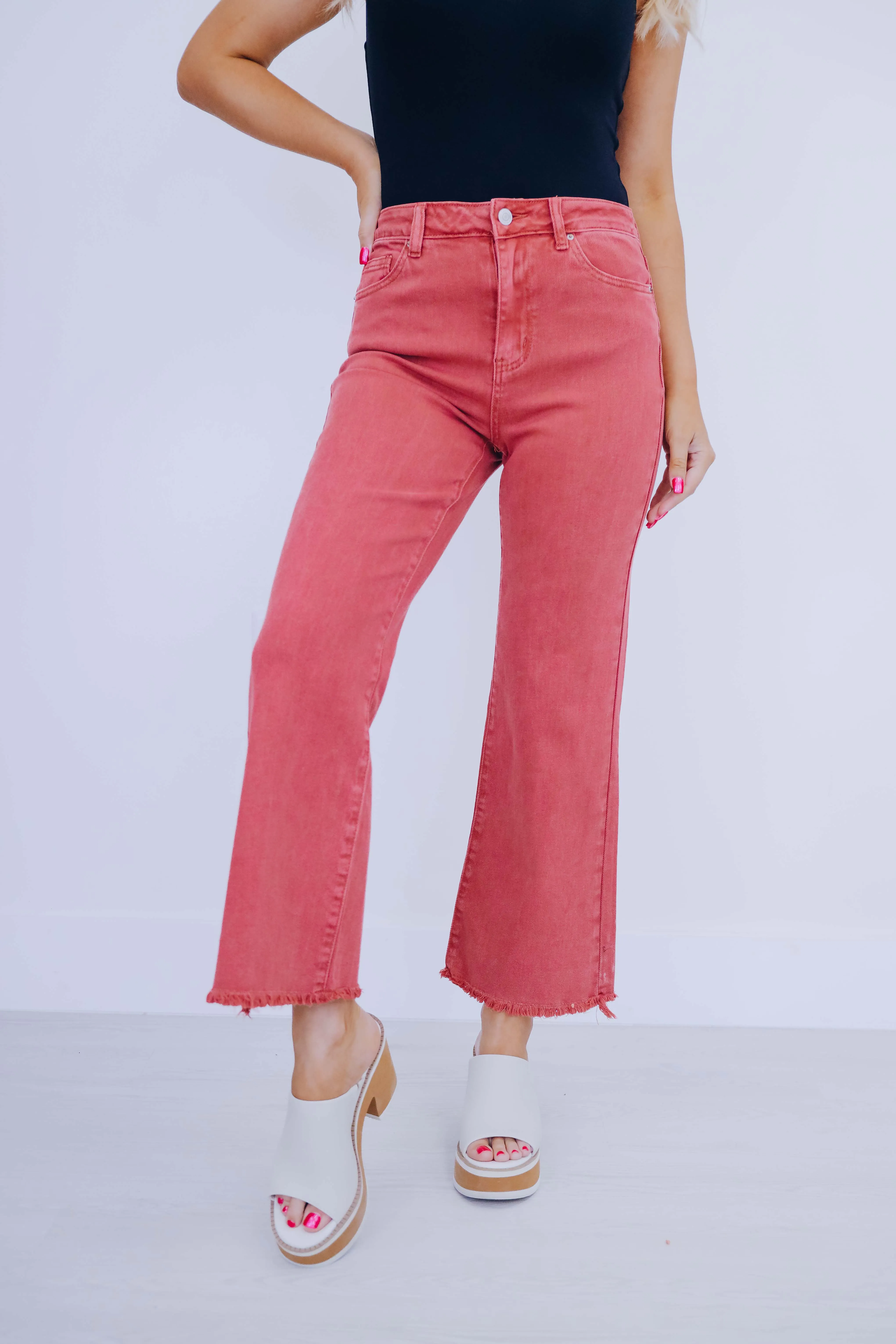 Blayke Frayed Hem Jeans - 10 Colors