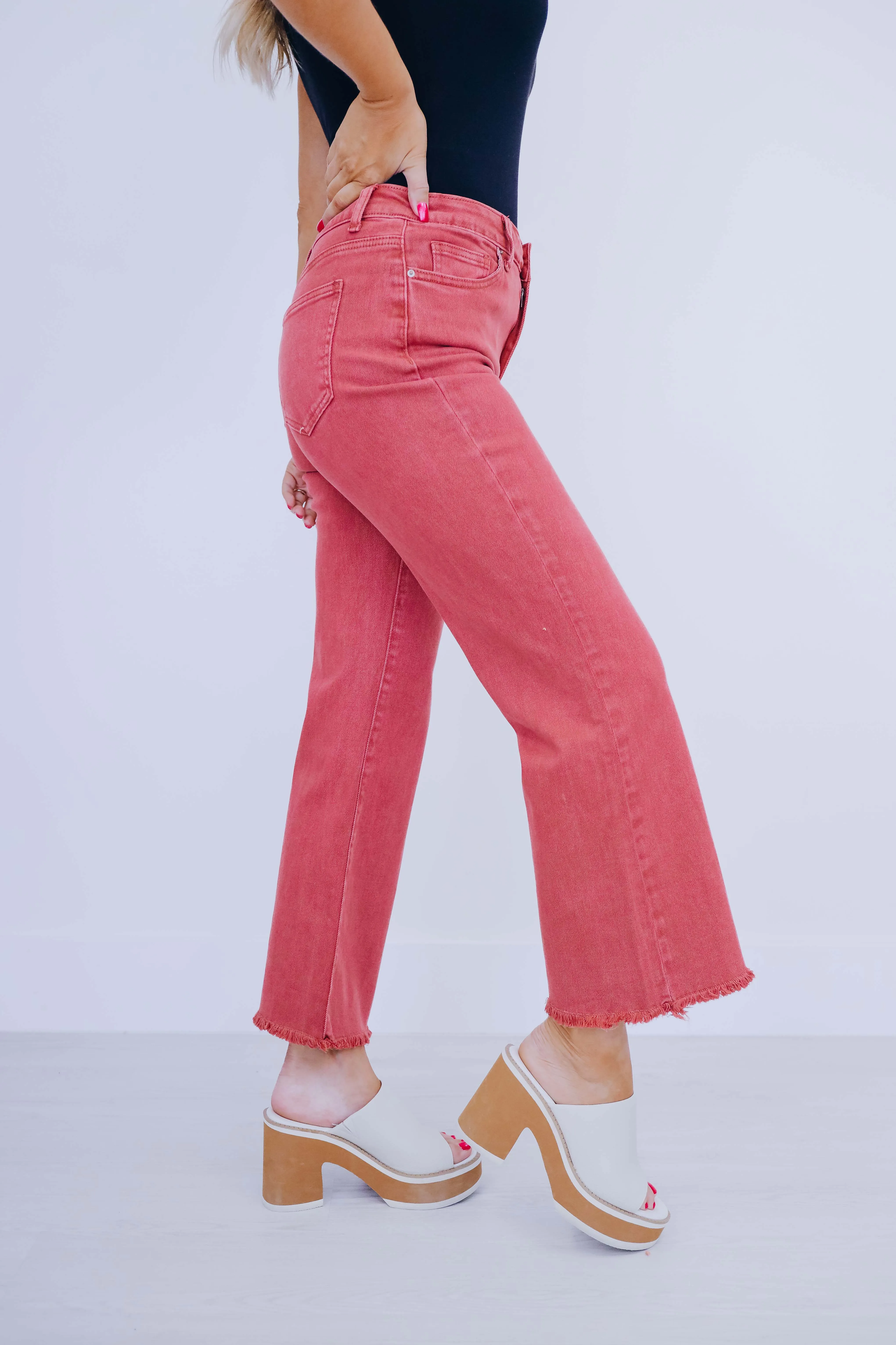 Blayke Frayed Hem Jeans - 10 Colors