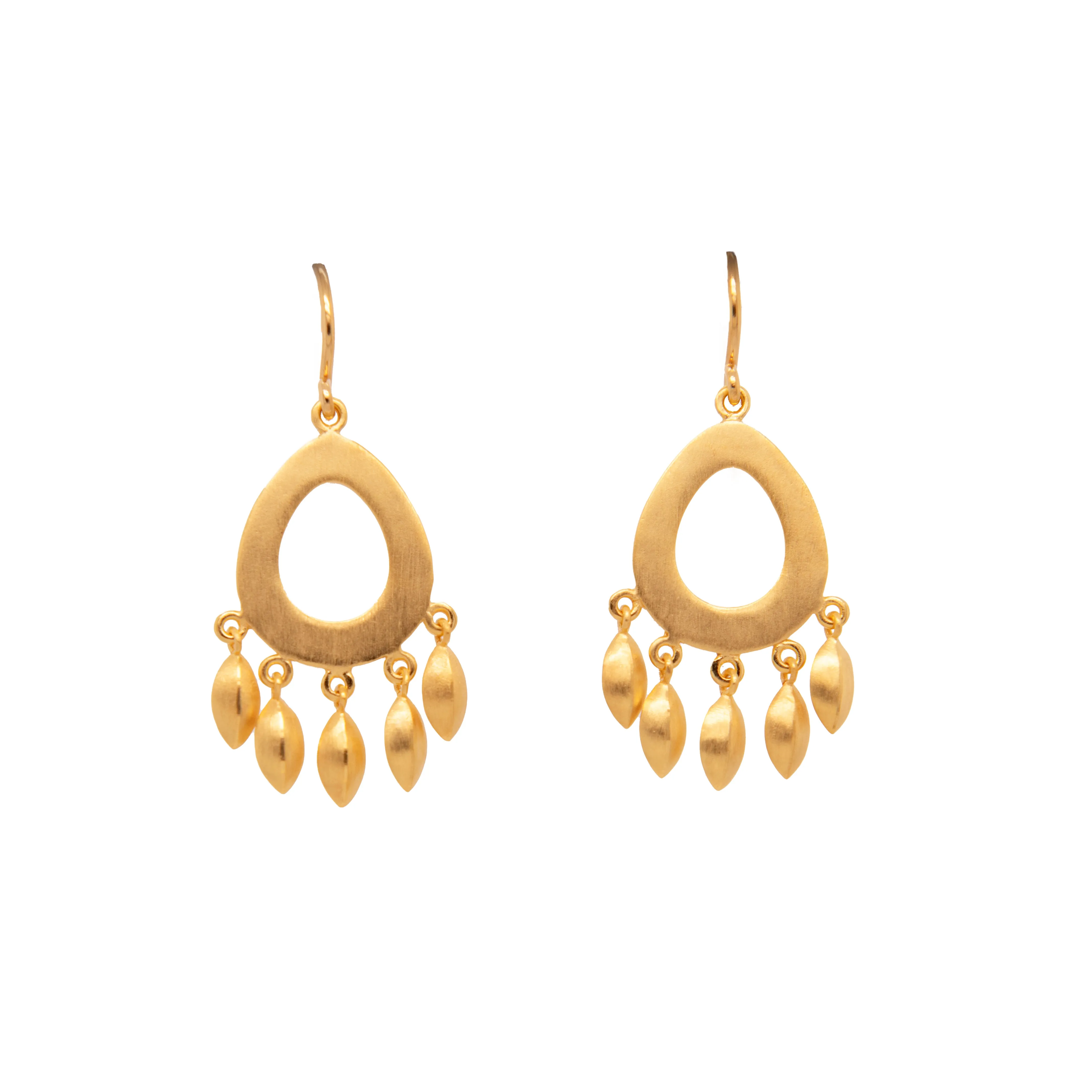 Bliss Wire Hanging 24K Gold Vermeil Earrings