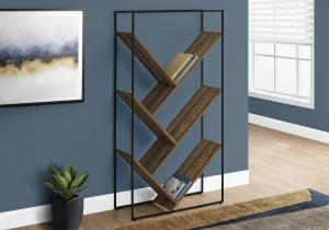 Bookcase - 60"H / Brown Reclaimed Wood-Look / Black Metal