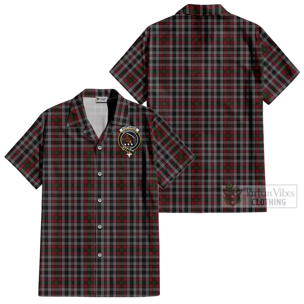 Borthwick Tartan Cotton Hawaiian Shirt with Family Crest