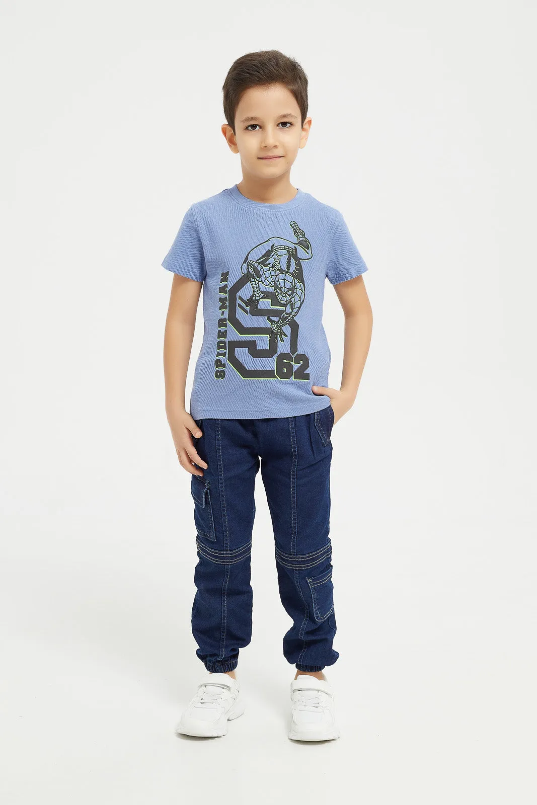 Boys Blue Spiderman Oversize T-Shirt