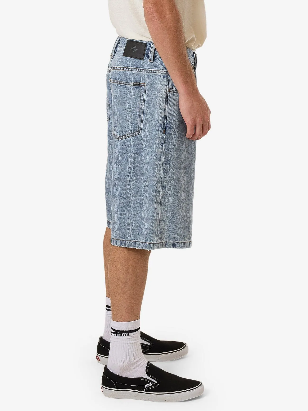 Chain Reaction Big Slacker Denim Short - Faded Rinse Indigo