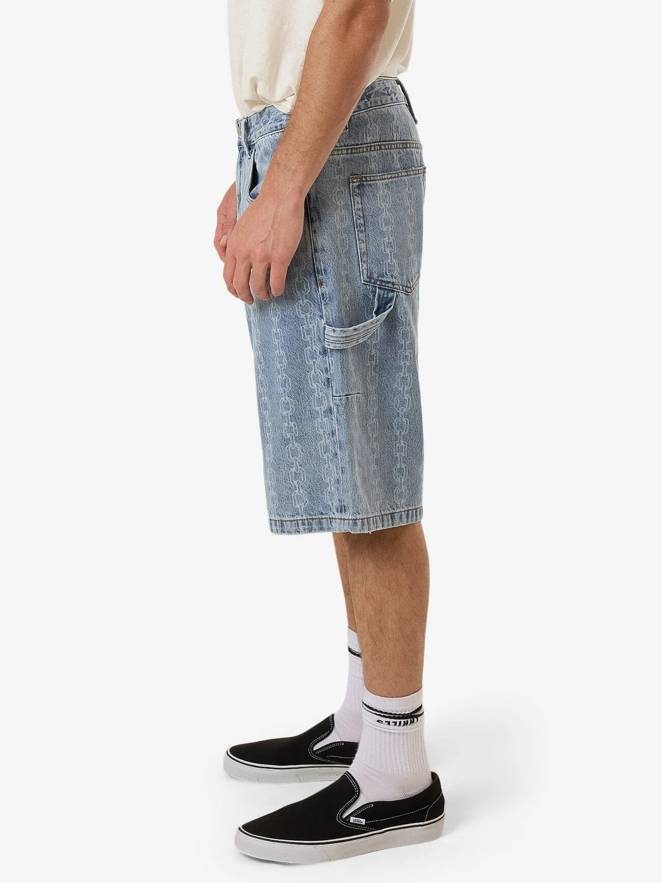 Chain Reaction Big Slacker Denim Short - Faded Rinse Indigo