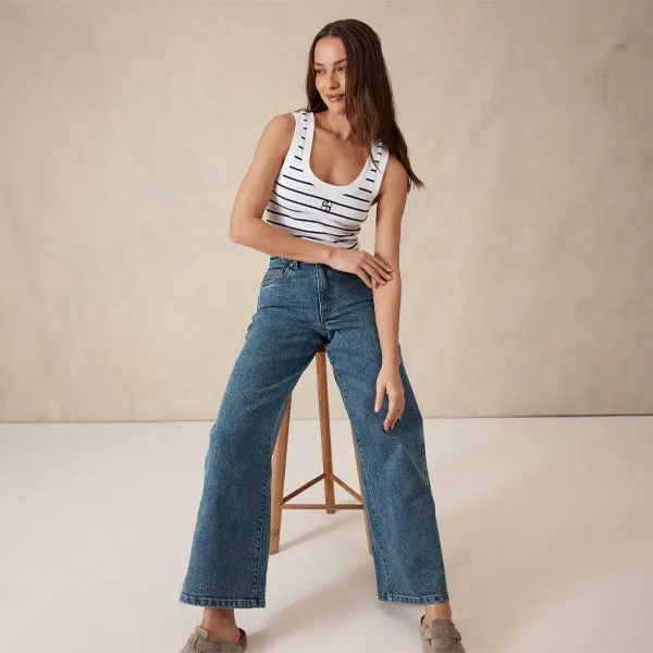 Core Wide Leg Jean - Fresh Indigo