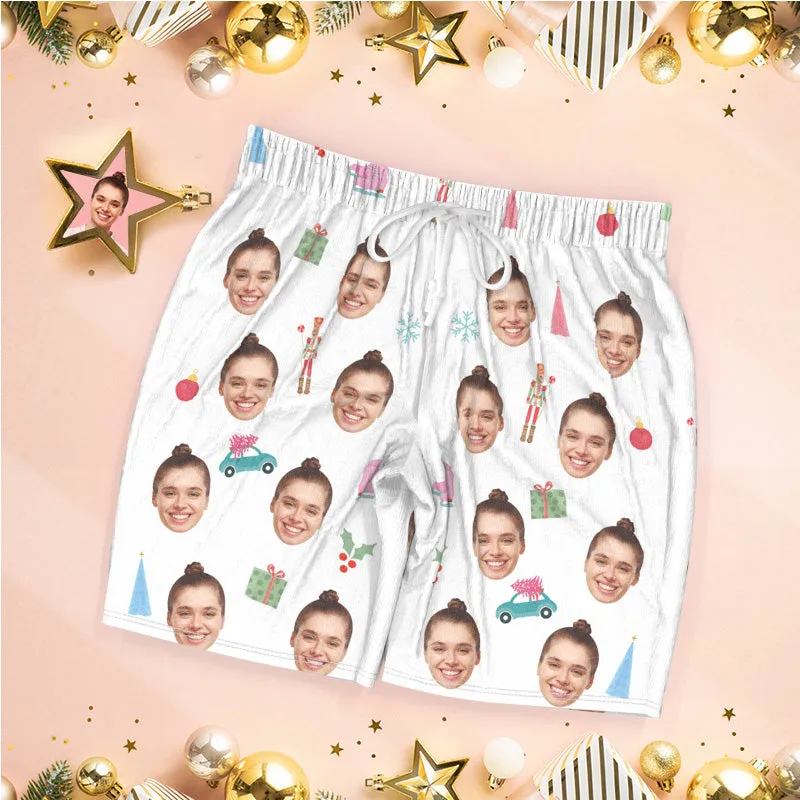 Custom Face Pajamas Christmas Pajamas Snowflakes and Cars