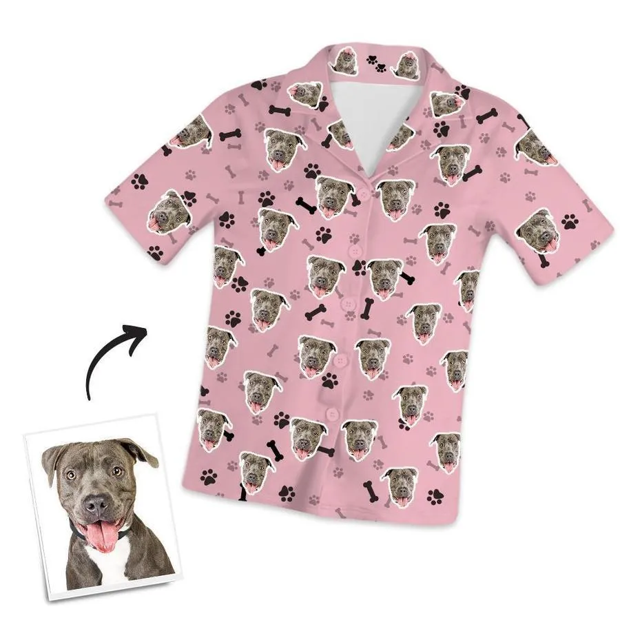 Customized Photo Short Sleeved Pajamas Home pajamas-Bone