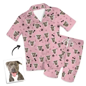 Customized Photo Short Sleeved Pajamas Home pajamas-Bone