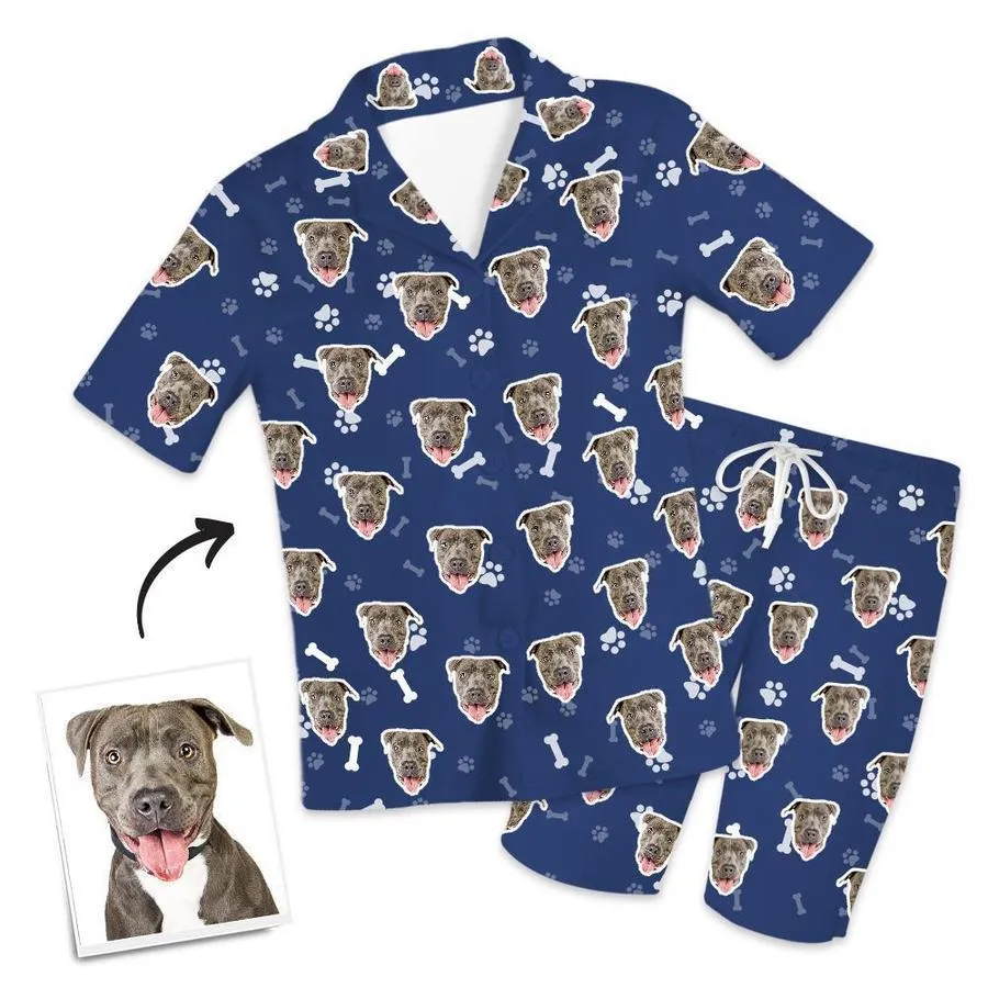 Customized Photo Short Sleeved Pajamas Home pajamas-Bone