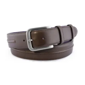 Dark choc burnished ridge detail belt