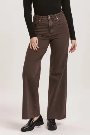 Dear John Fiona High Rise Wide Leg Jean in Mocha Brown