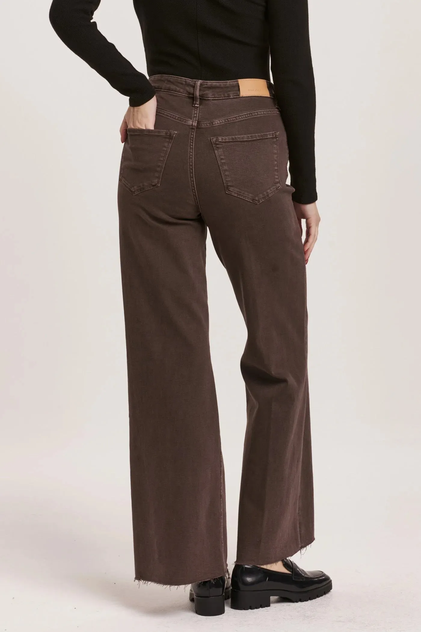 Dear John Fiona High Rise Wide Leg Jean in Mocha Brown