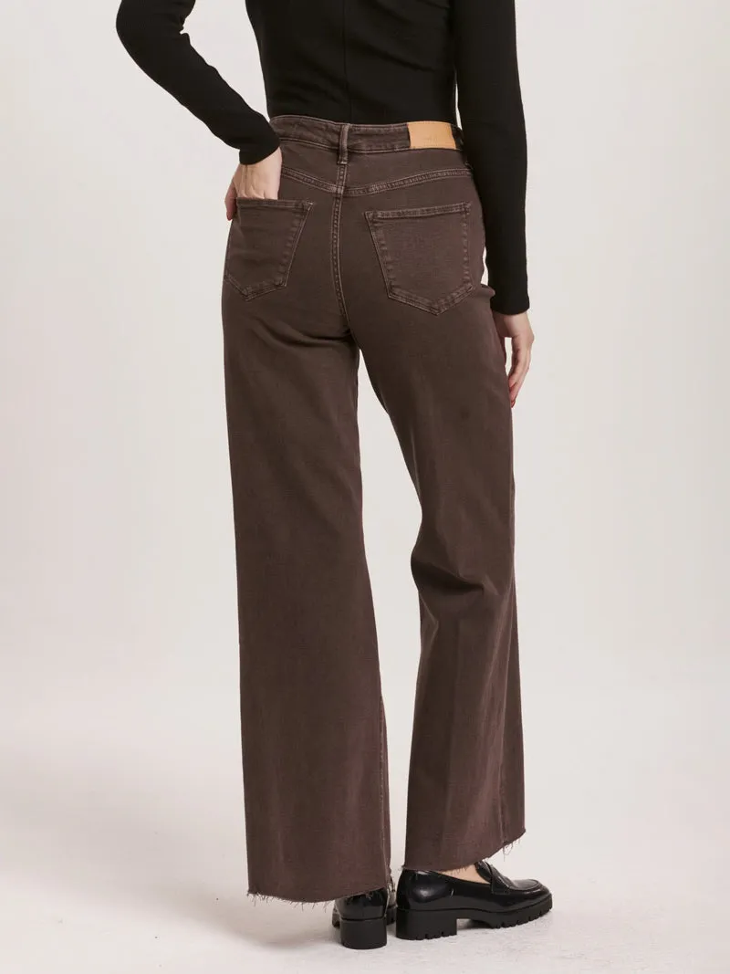 Dear John Fiona Wide Leg Denim - Mocha Brown