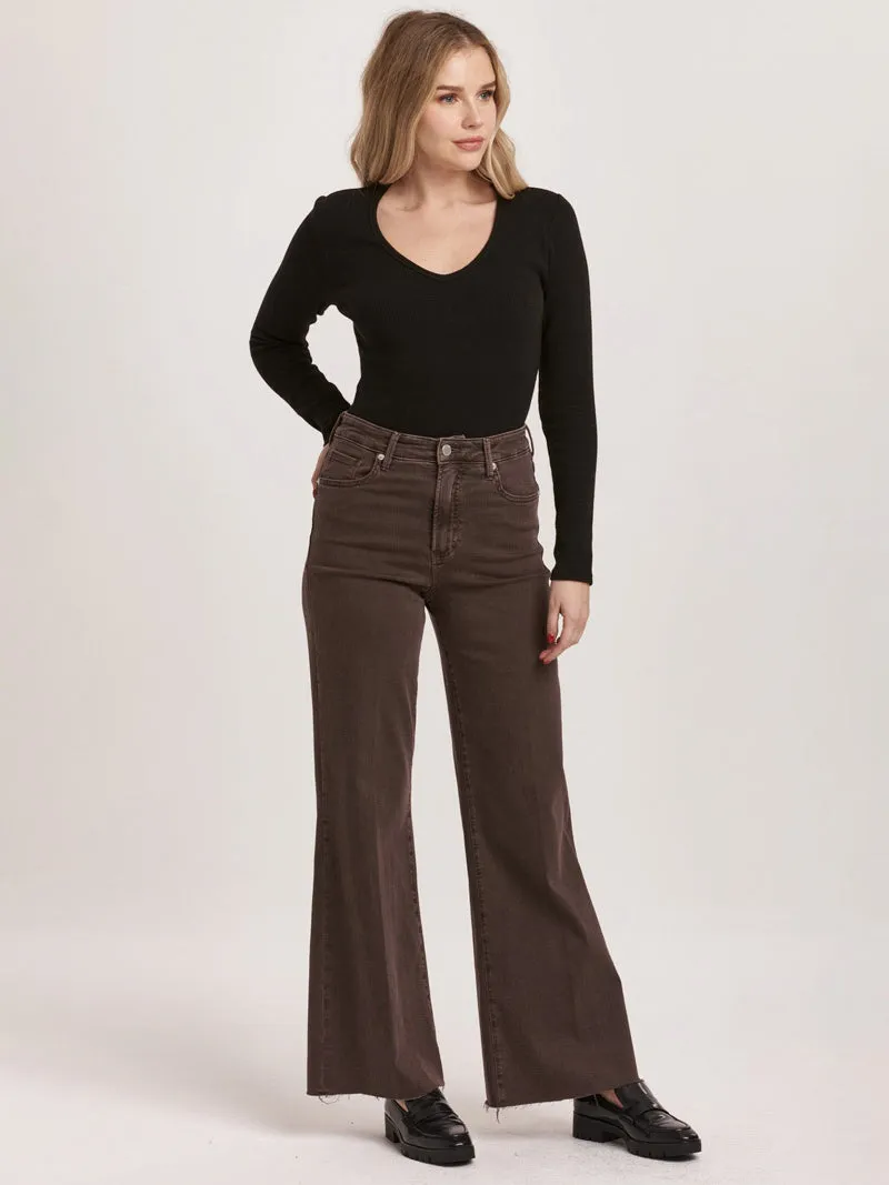 Dear John Fiona Wide Leg Denim - Mocha Brown