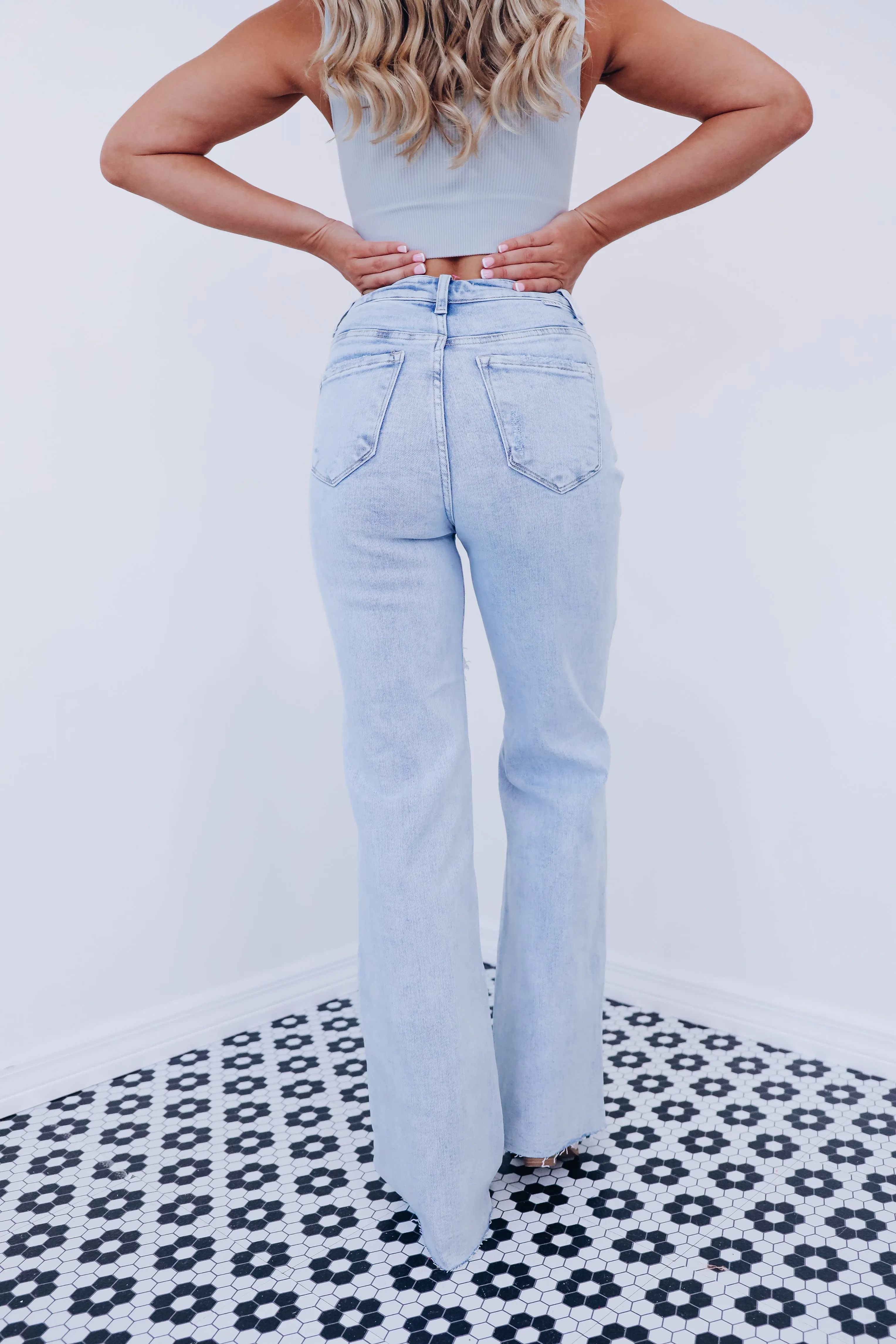 Dixie Destroyed Wide Leg Jean - Light Wash