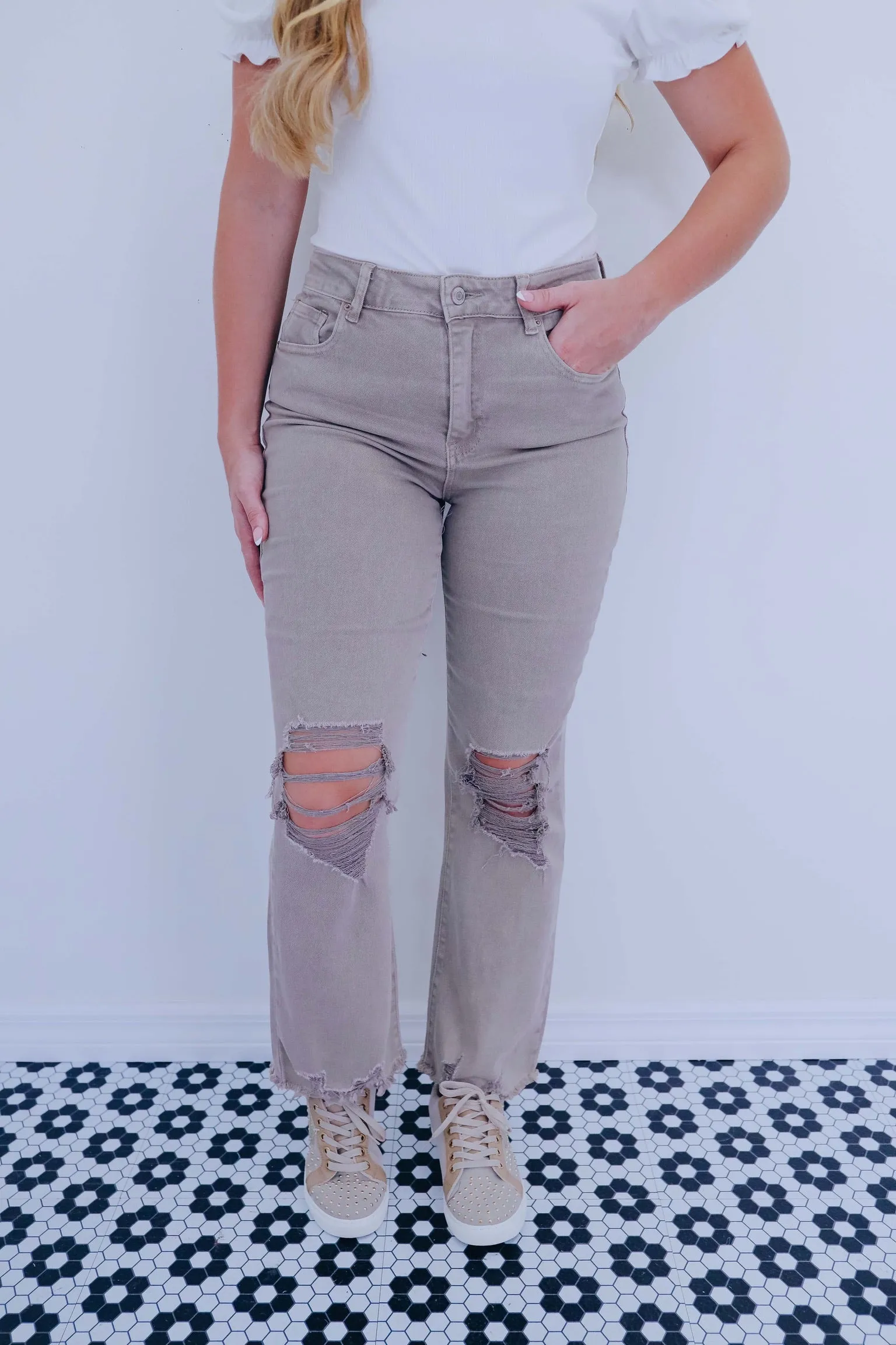 Drayke Distressed Frayed Hem Jeans - 9 Colors