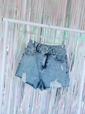 Duffy Distressed Hem Denim Shorts