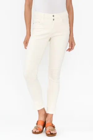 Ellery Cream Cotton Stretch Jeans