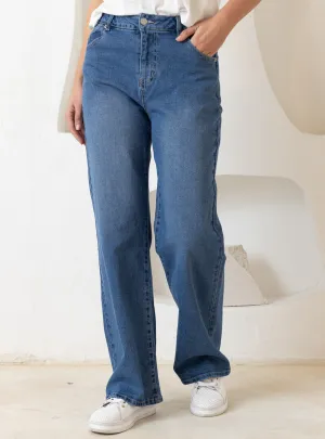 EMERALD HIGH WAISTED WIDE LEG JEANS - 80 Wash