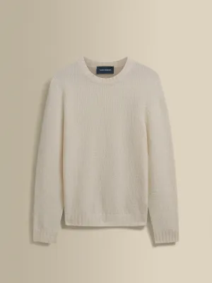 Felted Wool Cashmere Crew Neck Sweater