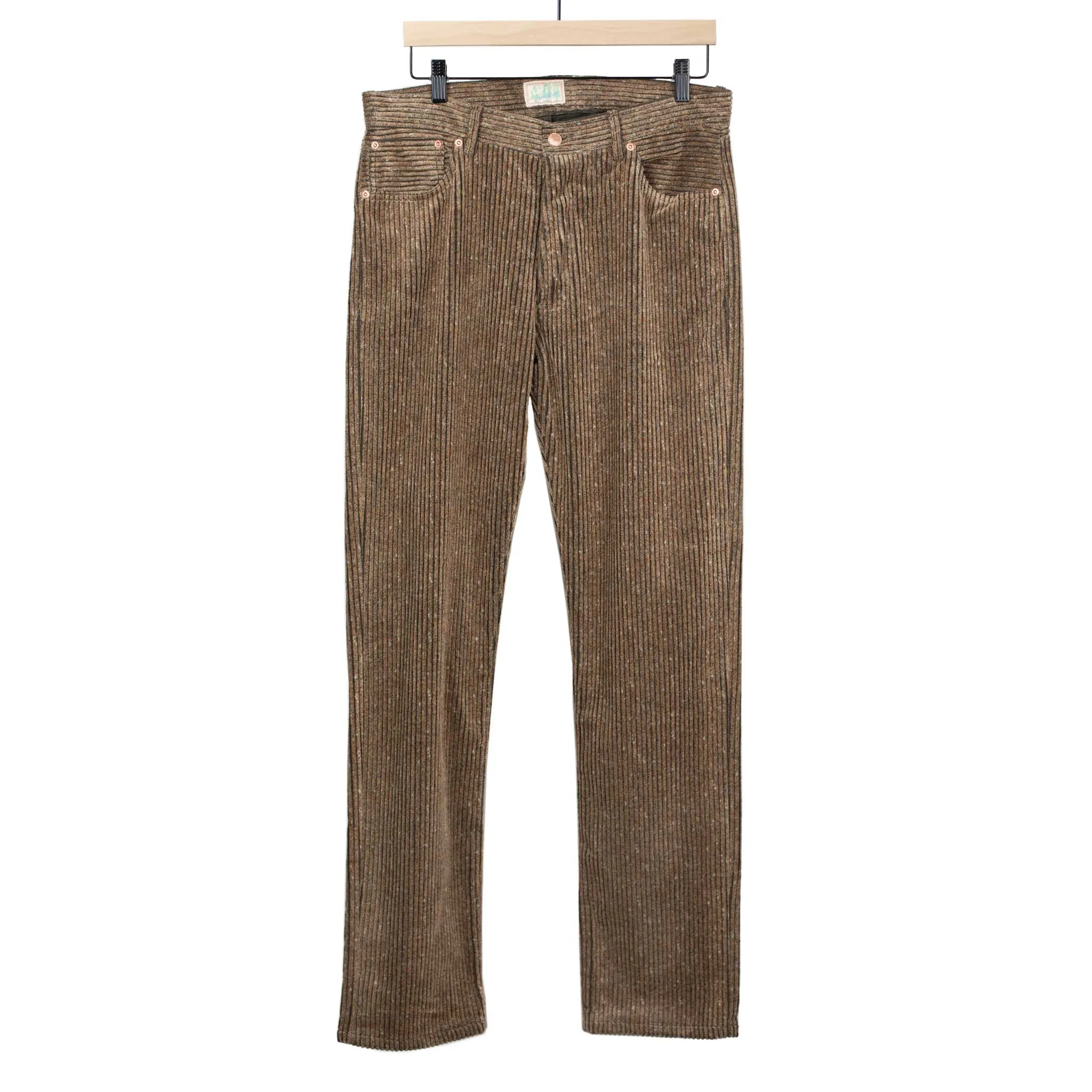 Five pocket pants in Rolling Sand Italian donegal cotton corduroy