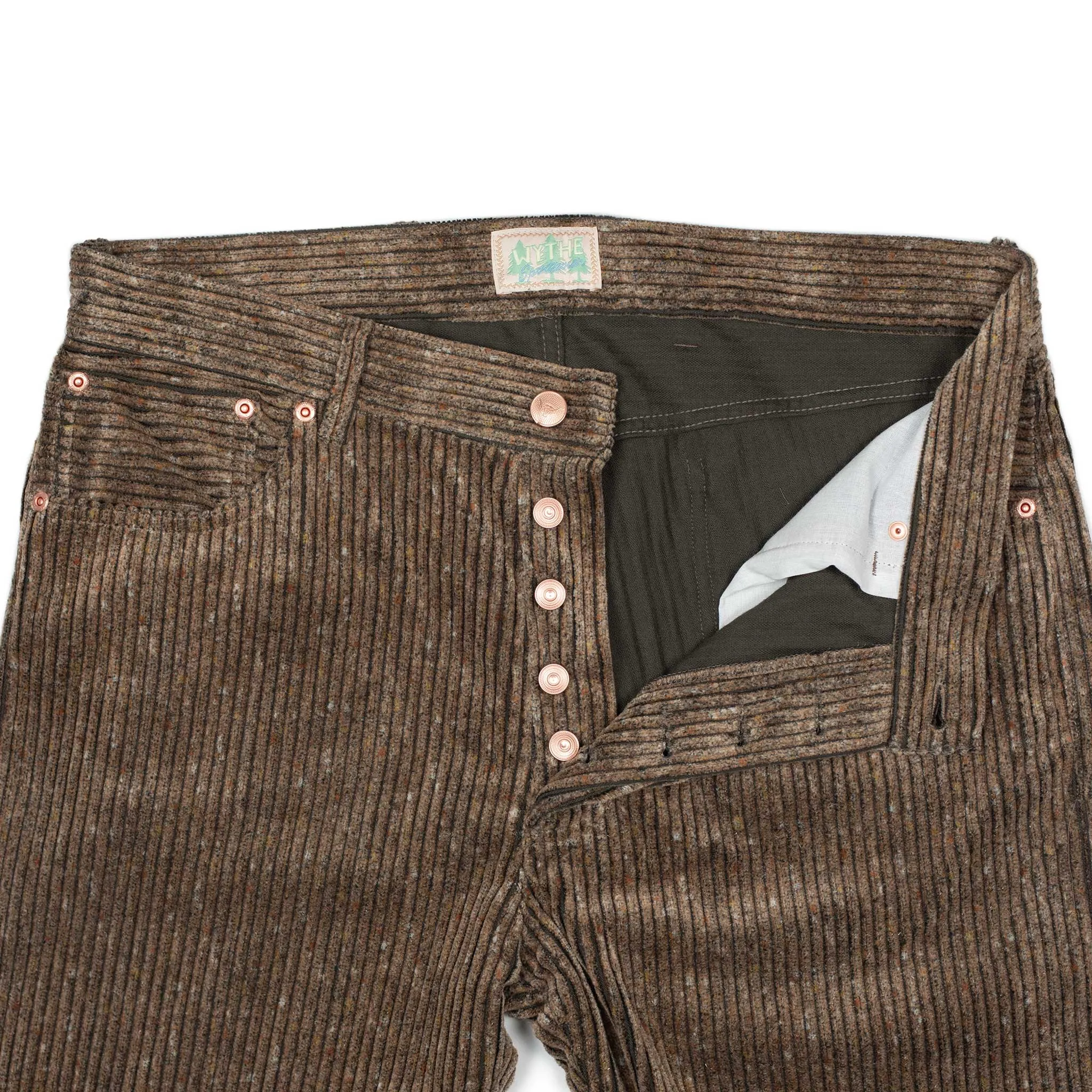 Five pocket pants in Rolling Sand Italian donegal cotton corduroy