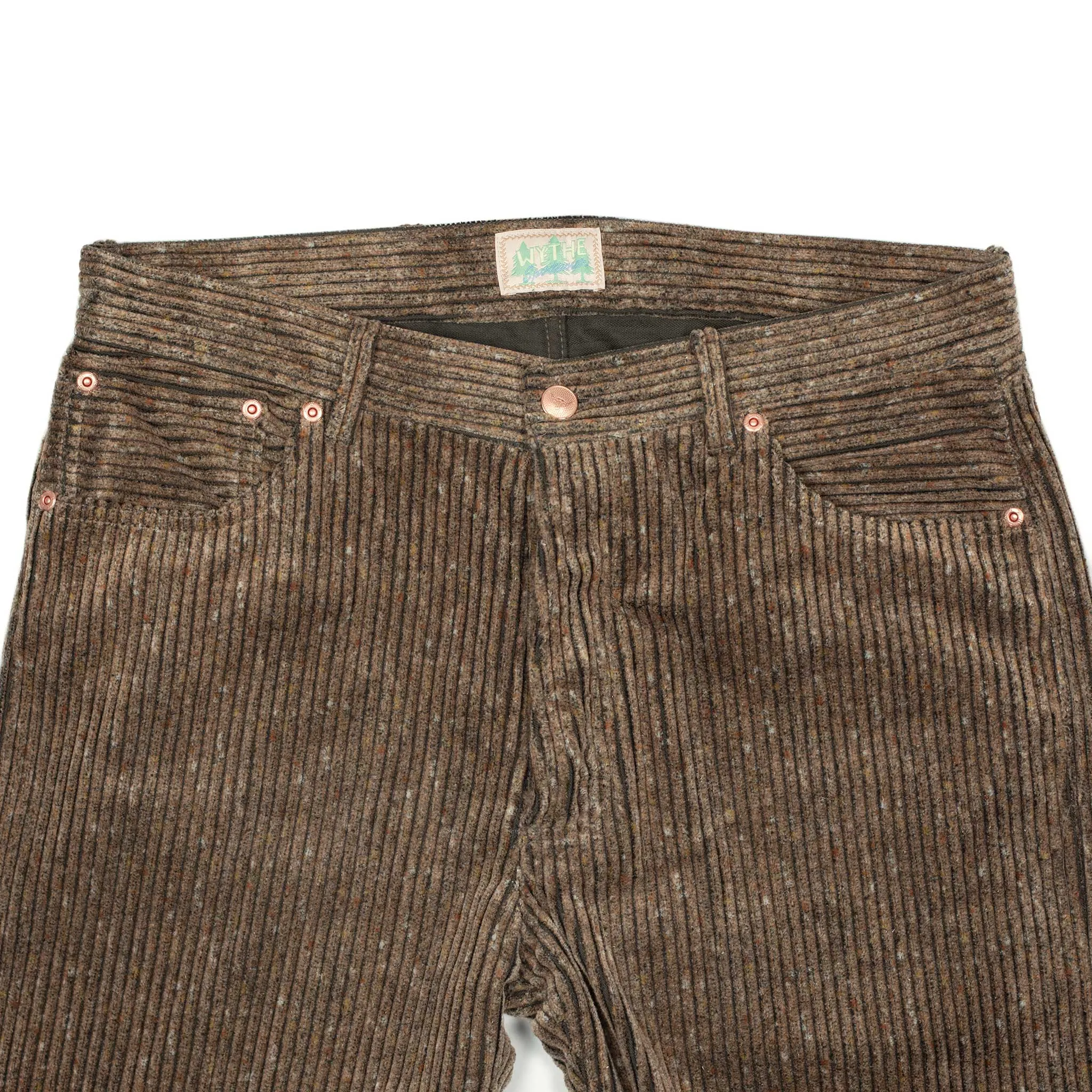 Five pocket pants in Rolling Sand Italian donegal cotton corduroy