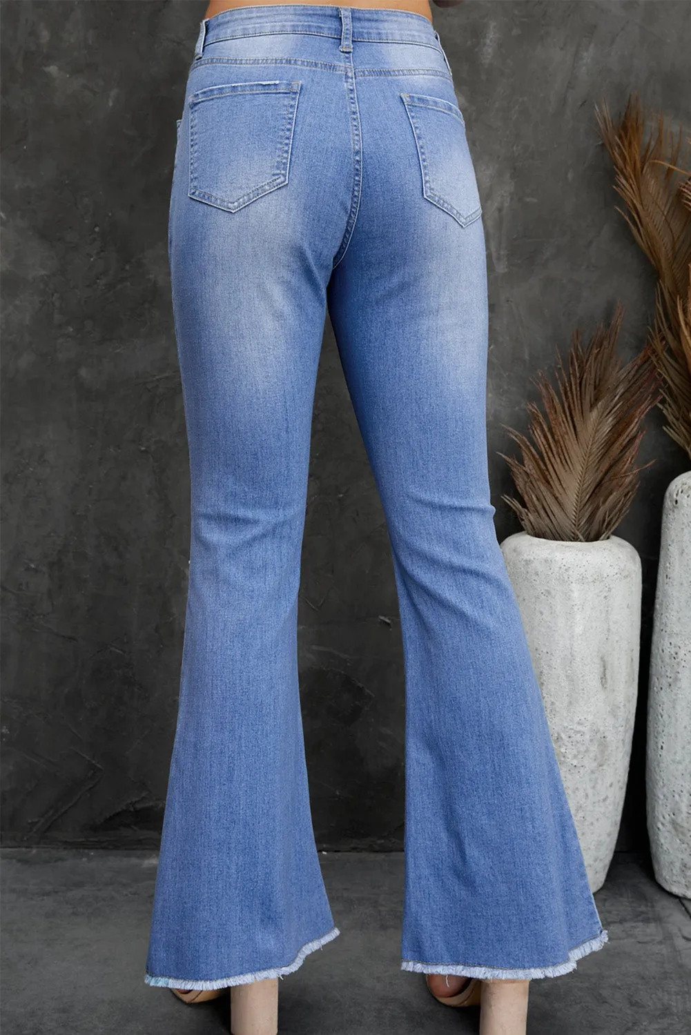 Flare Bell Bottoms Jeans for Women High Rise Distressed Denim Jeans