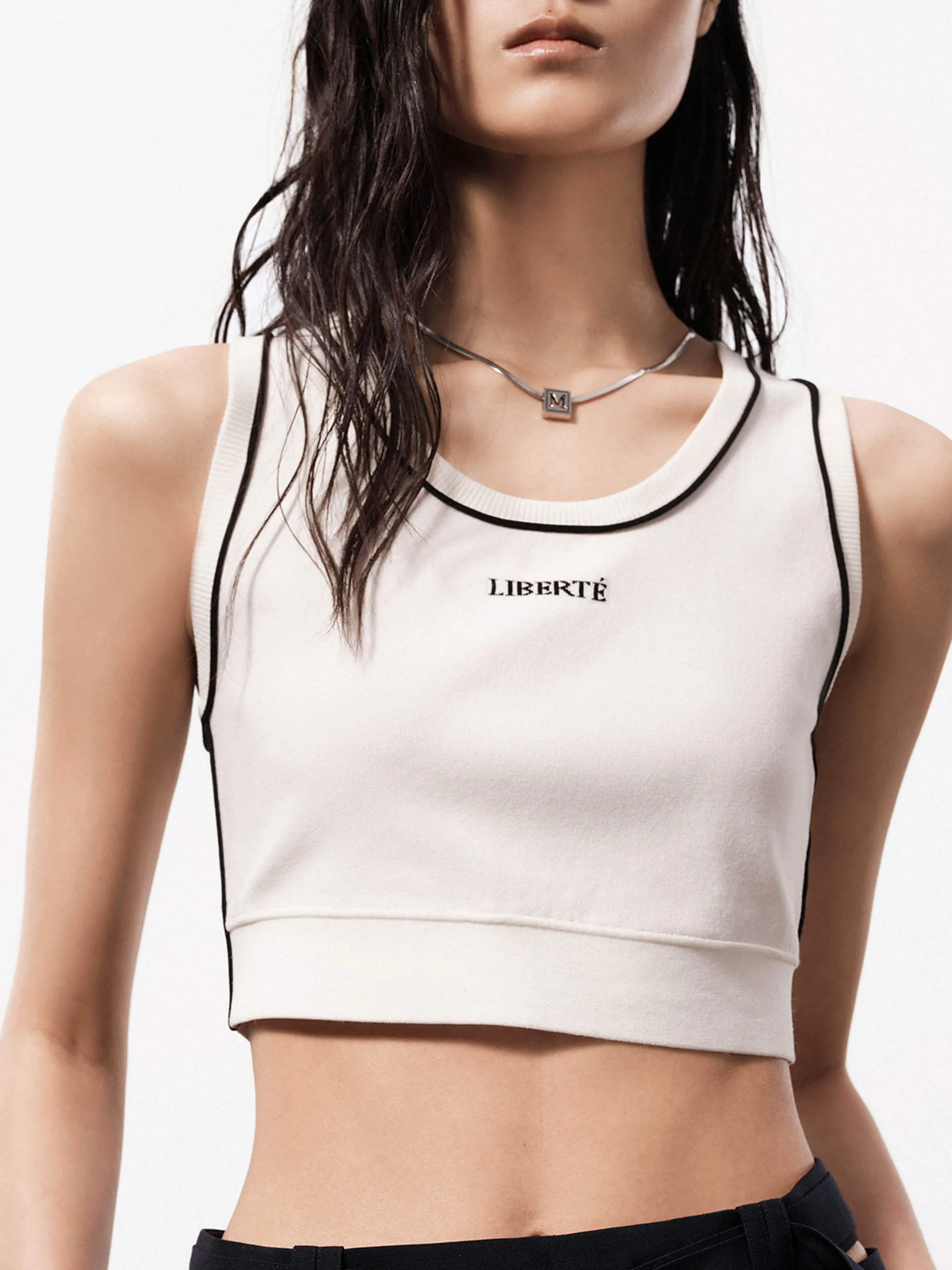 Front Letter Cropped Tank