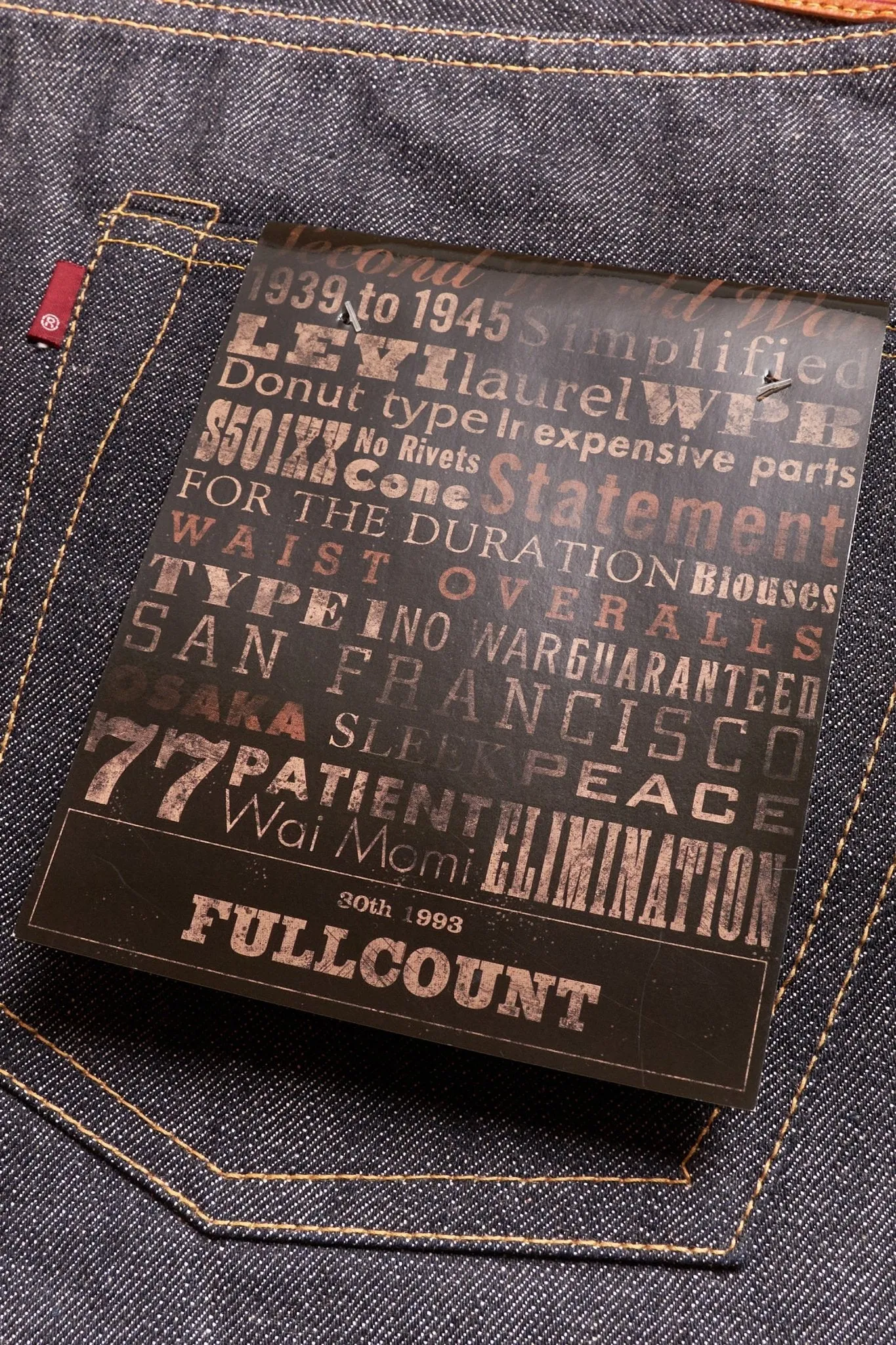 Fullcount S0105xx WW2 Wide Selvedge Denim (30th Anniversary Model) - 14.4oz