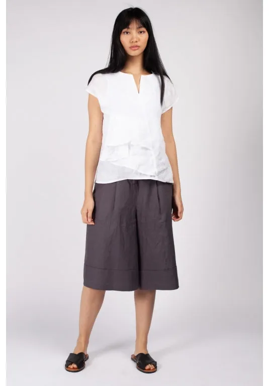 Fuzuki Fold Top in White