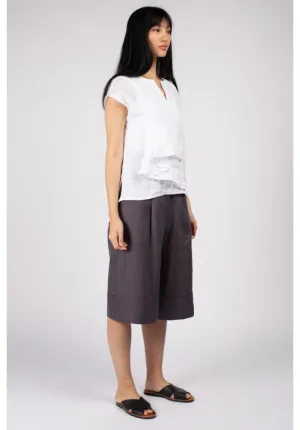 Fuzuki Fold Top in White