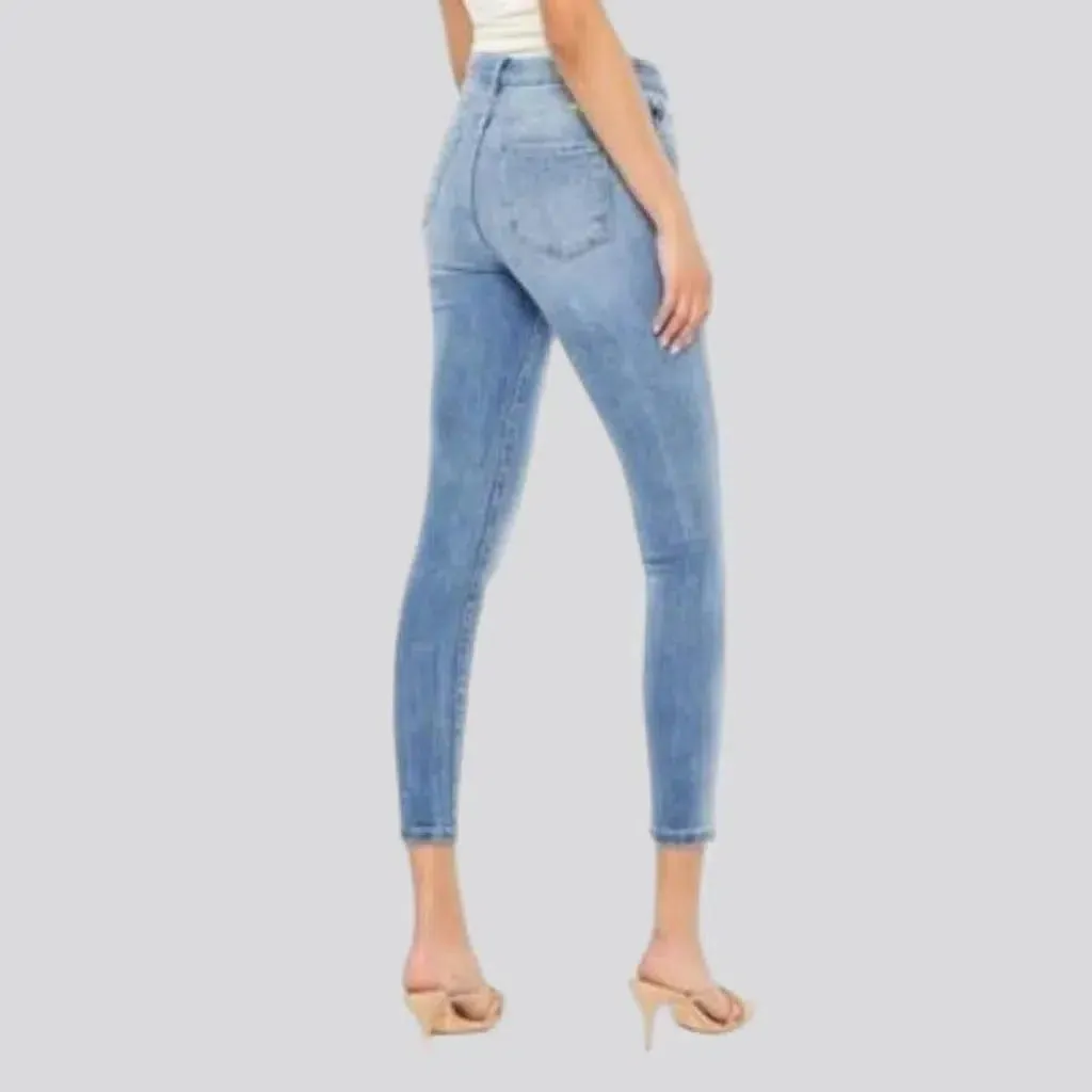 High-waist women's light-wash jeans